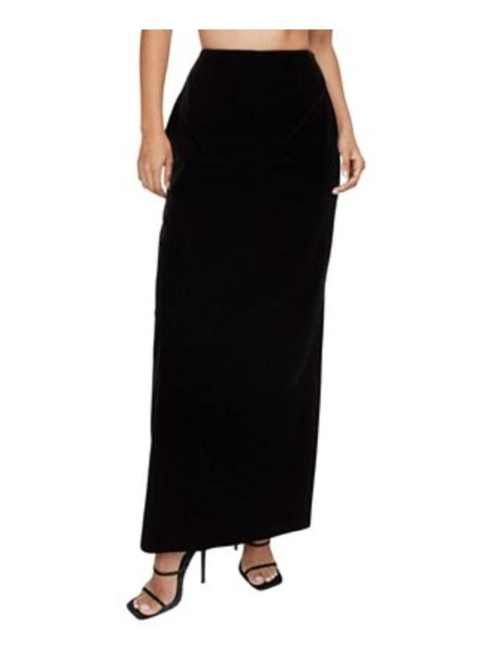 Alex‎ Evenings Black Velvet Long Maxi Skirt Size 16 Velour Formal Dressy Evening